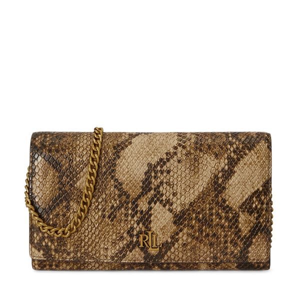 Torebka LAUREN RALPH LAUREN. Brązowe kopertówki Lauren Ralph Lauren, bez wzorów, bez dodatków. Za 989.99 zł.