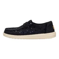 HeyDude Damskie Mokasyny Wendy Sequin Lace. Białe mokasyny Hey dude, bez wzorów, z materiału. Za 329.00 zł.