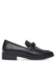 DeeZee Mokasyny W4PH189501 Czarny. Czarne mokasyny DeeZee, bez wzorów, ze skóry. Za 119.99 zł.