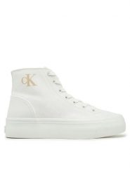 Calvin Klein Jeans Trampki YW0YW01764 Biały. Białe trampki Calvin Klein Jeans, bez wzorów, z jeansu, bez zapięcia. Za 239.99 zł.