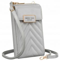 Listonoszka portfel 4U Cavaldi M-10 szara. Szare portfele 4U Cavaldi, bez wzorów, ze skóry ekologicznej. Za 40.00 zł.