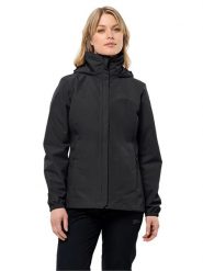 Jack Wolfskin Kurtka przeciwdeszczowa "Stormy Point" w kolorze czarnym rozmiar: S. Czarne kurtki przeciwdeszczowe Jack Wolfskin, s, bez wzorów, z materiału, bez kaptura, outdoorowe. Za 330.20 zł.