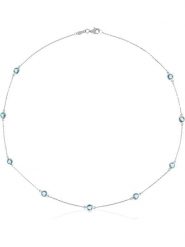 OR ÉCLAT Złoty naszyjnik "Colors" z topazami - dł. 42 cm rozmiar: onesize. Niebieskie naszyjniki Or Éclat, z materiału, z topazem, złote. Za 1,522.99 zł.