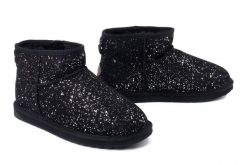 EMU AUSTRALIA W13186 Stinger Micro Milkyway black, botki damskie. Czarne botki Emu Australia, bez wzorów, ze skóry, bez obcasa, bez zapięcia. Za 489.93 zł.