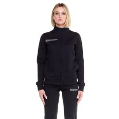 Bluza z bawełna z zamek błyskawiczny na co dzień. Czarne bluzy bez kaptura LEONE 1947 APPAREL, s, bez wzorów, z bawełny, bez kaptura, na fitness i siłownię. W wyprzedaży za 267.34 zł.