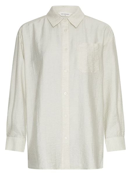 MOSS COPENHAGEN Koszula w kolorze białym rozmiar: S/M. Białe koszule Moss Copenhagen, m, bez wzorów, bez kołnierzyka, bez ramiączek. Za 104.89 zł.