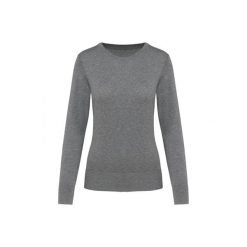Suprima sweter z okrągłym dekoltem dla kobiet Kariban Premium. Szare swetry KARIBAN, xl, bez wzorów, z bawełny, eleganckie, bez ramiączek. Za 195.00 zł.
