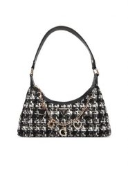 Guess Torebka Everlee HWTB86 79180 Czarny. Czarne torebki klasyczne Guess, z aplikacjami, z materiału, bez dodatków. Za 639.99 zł.