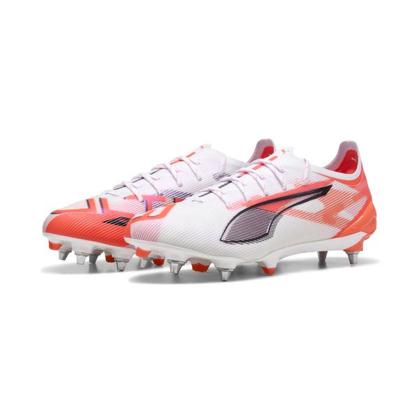Buty piłkarskie ULTRA 5 ULTIMATE MxSG PUMA. Białe buty do biegania Puma, na wiosnę, bez wzorów, z materiału, bez zapięcia, do biegania. Za 588.65 zł.