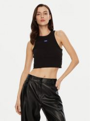 HUGO Top Baby 50511450 Czarny Slim Fit. Czarne topy Hugo, xl, bez wzorów, z bawełny, bez kołnierzyka, bez ramiączek. Za 119.99 zł.