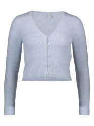 ONLY Kardigan w kolorze niebieskoszarym rozmiar: L. Niebieskie swetry ONLY, l, bez wzorów, prążkowane, bez ramiączek. Za 82.99 zł.