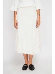 ASSUILI Kaszmirowa spódnica w kolorze kremowym rozmiar: 40. Brązowe spódnice Assuili, bez wzorów, z kaszmiru, klasyczne, midi. Za 130.99 zł.