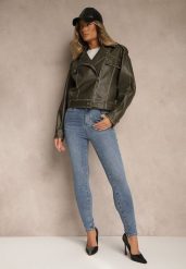 Niebieskie Jeansy Skinny High Waist Melarrii. Niebieskie jeansy Renee, l, bez wzorów, z jeansu, klasyczne, z podwyższonym stanem. Za 99.99 zł.