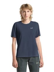 Jack Wolfskin Koszulka funkcyjna "Vonnan" w kolorze granatowym rozmiar: S. Niebieskie t-shirty sportowe Jack Wolfskin, s, bez wzorów, z materiału, bez ramiączek, outdoorowe. Za 136.45 zł.