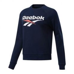 Bluza sportowa damska Reebok CL F Vector Crew. Niebieskie bluzy bez kaptura Reebok, l, bez wzorów, bez kaptura. Za 253.00 zł.