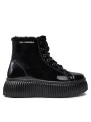 KARL LAGERFELD Botki KL42334botki Czarny. Czarne botki KARL LAGERFELD, bez wzorów, z lakierowanej skóry, bez obcasa, na płaskiej podeszwie, bez zapięcia. Za 1,049.00 zł.