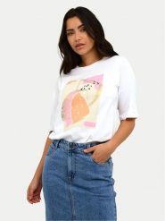 Kaffe T-Shirt Mira 10508592 Biały Regular Fit. Białe t-shirty Kaffe, l, bez wzorów, z bawełny, bez kołnierzyka, bez ramiączek. Za 99.99 zł.