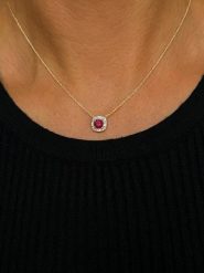 OR Carats Złoty naszyjnik z diamentem - dł. 40 cm rozmiar: onesize. Czerwone naszyjniki OR Carats, z materiału, z diamentem, złote. Za 1,296.99 zł.