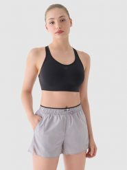4F Spodenki do biegania szybkoschnące damskie - szare XL. Szare szorty sportowe 4f, bez wzorów, z materiału, do biegania. W wyprzedaży za 59.99 zł.