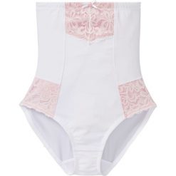 Figi shape Level 3 bonprix biało-jasnoróżowy. Bielizna modelująca marki bonprix. Za 59.99 zł.
