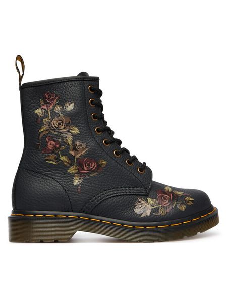 Dr. Martens Trapery 1460 Decayed Roses DM32070001 Czarny. Czarne traperki Dr Martens, bez wzorów, ze skóry, bez obcasa, bez zapięcia. Za 989.99 zł.