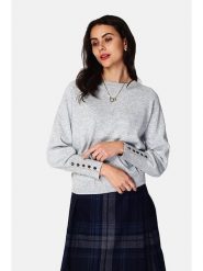 ASSUILI Sweter w kolorze szarym rozmiar: 34. Szare swetry Assuili, bez wzorów, klasyczne, bez ramiączek. Za 117.73 zł.