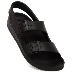 Sandały damskie sportowe piankowe czarne Big Star LL274745. Czarne sandały BIG STAR, bez wzorów, z tworzywa sztucznego, retro, bez obcasa, bez zapięcia. Za 79.99 zł.