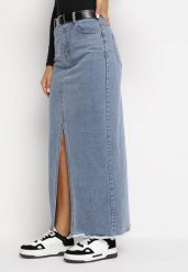 Niebieska Jeansowa Spódnica Maxi z Paskiem Goergen. Niebieskie spódnice Born2be, s, z aplikacjami, z jeansu, maxi. Za 229.99 zł.