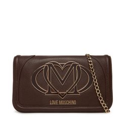 Torebka LOVE MOSCHINO. Brązowe kopertówki Love Moschino, bez wzorów, wizytowe, bez dodatków. Za 659.99 zł.