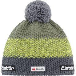 Czapka Eisbar Star Pompon MÜ SKA. Zielone czapki zimowe Eisbär, bez wzorów, retro. W wyprzedaży za 194.93 zł.