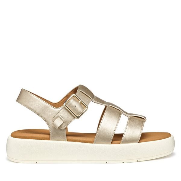 Sandały Geox. Żółte sandały Geox, bez wzorów, bez obcasa, na płaskiej podeszwie, bez zapięcia. Za 309.99 zł.