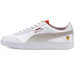 Buty sportowe Puma Ferrari Race Court Legend. Białe buty sportowe lifestyle Puma, bez wzorów, z syntetyku, bez zapięcia, na fitness i siłownię. W wyprzedaży za 390.00 zł.
