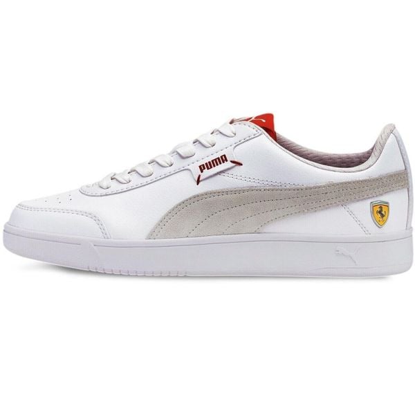 Buty sportowe Puma Ferrari Race Court Legend. Białe buty sportowe lifestyle Puma, bez wzorów, z syntetyku, bez zapięcia, na fitness i siłownię. W wyprzedaży za 390.00 zł.
