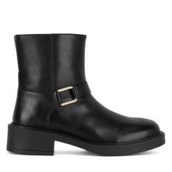 Botki Sergio Bardi. Czarne botki Sergio Bardi, bez wzorów, bez obcasa, na płaskiej podeszwie, bez zapięcia. Za 279.00 zł.