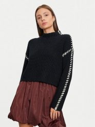 Vero Moda Sweter New Cream 10313514 Czarny Loose Fit. Czarne swetry Vero Moda, m, bez wzorów, z bawełny, bez ramiączek. Za 129.99 zł.
