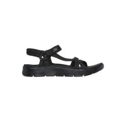 Sandały Skechers Model Go Walk Flex Sandal Kolor Czarny. Czarne sandały Skechers, bez wzorów, z tkaniny, bez obcasa, bez zapięcia. Za 229.99 zł.