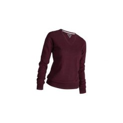 Sweter do golfa damski. Czerwone swetry INESIS, l, bez wzorów, z bawełny, bez ramiączek. Za 59.99 zł.