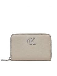 Calvin Klein Mały Portfel Damski Minimal Monogram Med Za K60K611500 Beżowy. Brązowe portfele Calvin Klein, bez wzorów, z materiału. Za 159.99 zł.