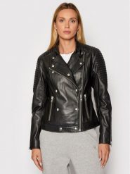 Gestuz Kurtka skórzana Melgz 10904666 Czarny Regular Fit. Czarne kurtki Gestuz, bez wzorów, ze skóry, bez kaptura. Za 1,229.00 zł.