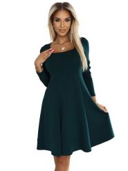 Numoco Sukienka w kolorze ciemnozielonym rozmiar: M. Zielone sukienki NUMOCO, m, bez wzorów, bez kołnierzyka, bez ramiączek, maxi, rozkloszowane. Za 247.69 zł.