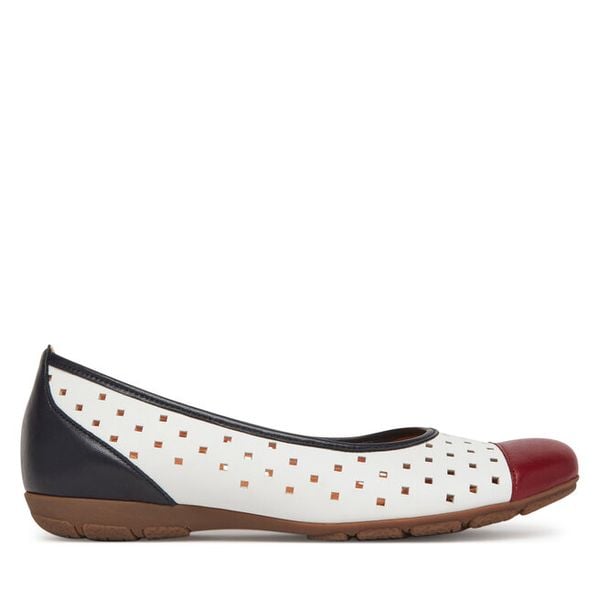 Baleriny Gabor. Białe baleriny Gabor, bez wzorów, bez obcasa, bez zapięcia. Za 319.99 zł.