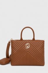 Liu Jo torebka kolor brązowy. Brązowe shopper bag Liu Jo, bez wzorów, z materiału, na ramię, pikowane, bez dodatków. Za 879.99 zł.