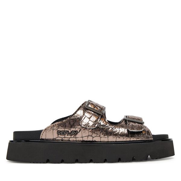 Klapki REPLAY. Żółte klapki Replay, bez wzorów, bez obcasa, bez zapięcia. Za 359.99 zł.