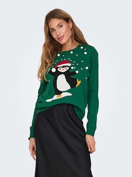 ONLY Sweter w kolorze zielonym rozmiar: XL. Zielone swetry ONLY, xl, bez wzorów, ze splotem, bez ramiączek. Za 87.61 zł.