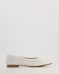 SKÓRZANE BALERINY 44051 WHITE. Białe baleriny Venezia, bez wzorów, ze skóry, bez obcasa, bez zapięcia. Za 189.00 zł.