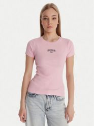 Guess Jeans T-Shirt W6RP22 KA0H1 Czarny Slim Fit. Czarne t-shirty Guess Jeans, xxl, z aplikacjami, z bawełny, bez kołnierzyka, bez ramiączek. Za 169.00 zł.