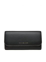 Tommy Hilfiger Portfel Th Flag Lrg Flap AW0AW17734 Czarny. Czarne portfele Tommy Hilfiger, bez wzorów, ze skóry. Za 209.99 zł.