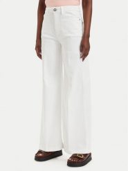 Guess Jeansy W6GA1C D0708 Kremowy Wide Leg. Białe jeansy Guess, z aplikacjami, z bawełny. Za 524.99 zł.