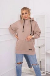 Bluza ocieplana z półgolfem ciemno beżowa. Brązowe bluzy KESI, l, bez wzorów, z bawełny, bez ramiączek, bez kaptura. Za 238.37 zł.