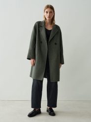 OPUS Płaszcz przejściowy w kolorze ciemnozielonym rozmiar: 36. Zielone płaszcze Opus, bez wzorów, z wełny, bez kaptura. Za 317.99 zł.